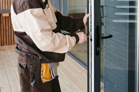 Cleaning And Polishing Glass Door Installation in Aurora, Illinois